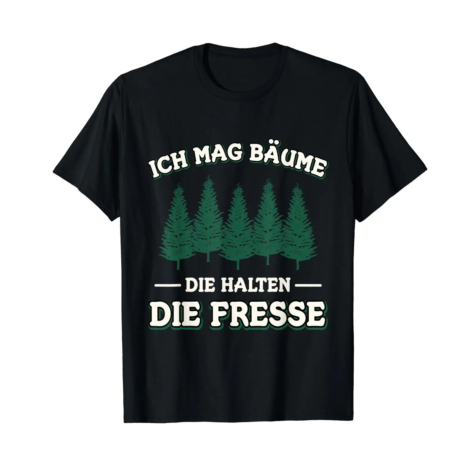 Men'S Fashion Mag - เสื้อยืดพิมพ์ลายตัวอักษรภาษาเยอรมันคำว่า Wald Ich Mag Bäume Die