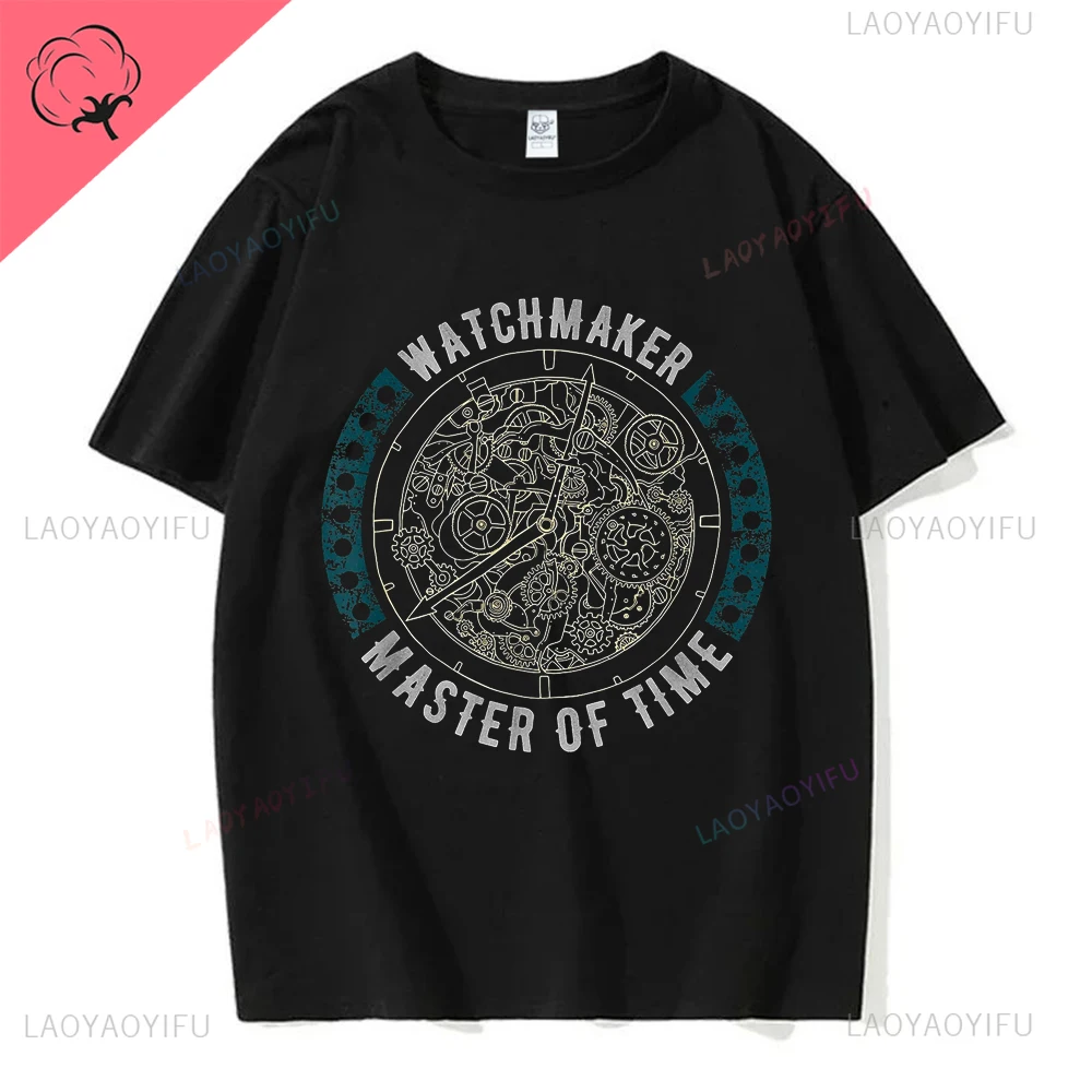 Mens Fashion In The 80S - 70S 80S 90S Vintageนาฬิกาสะสมช่างซ่อมนาฬิกากราฟิกพิมพ์Tshirtช่างซ่อมนาฬิกาStreetwear Casualแฟชั่นCotton Manเสื้อยืด
