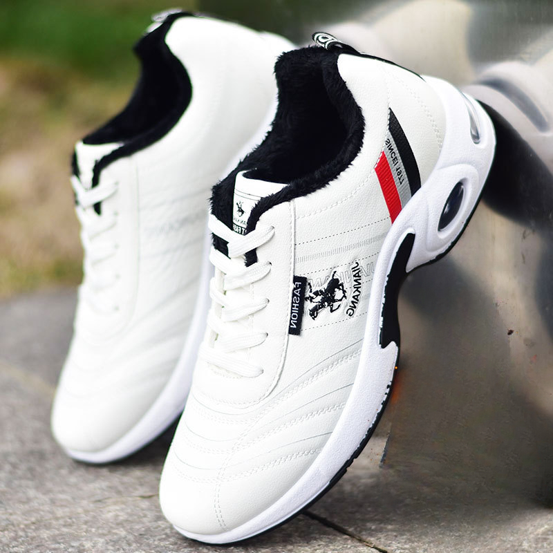 Mens Fashion Zapatos - รองเท้าผ้าใบหนังผู้ชายรองเท้าอเนกประสงค์แบบสบายๆกลางแจ้งรองเท้ากันลื่นรองเท้าแฟชั่นผู้ชายรองเท้า Zapatos Homme