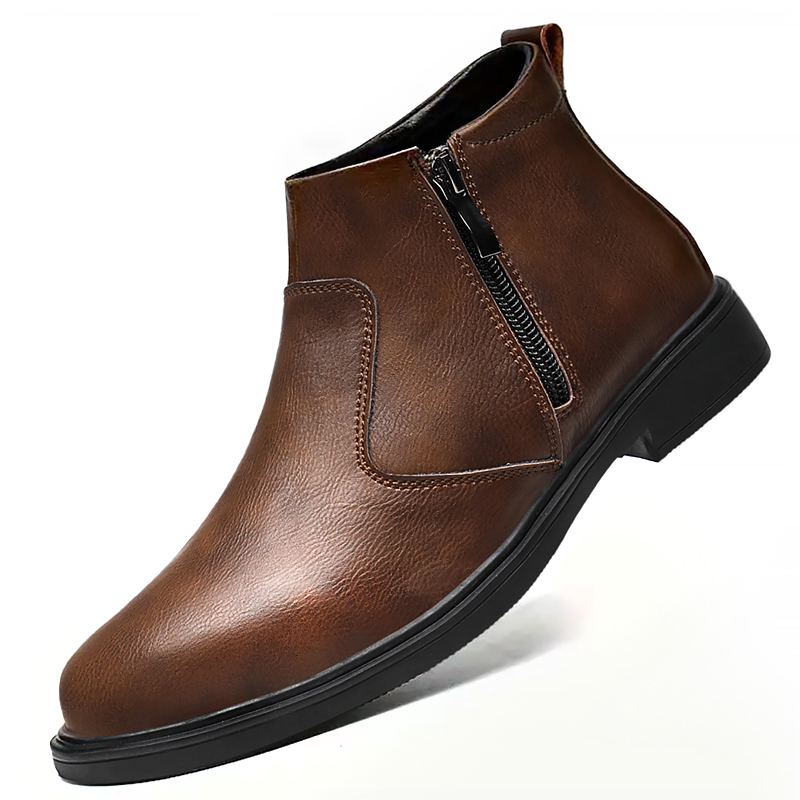 Chelsea Boots Men - ฤดูใบไม้ร่วงและฤดูหนาวรองเท้าหนังทรงสูงแบบใหม่สำหรับผู้ชาย, รองเท้าบูทหนังแบบมีซิป, รองเท้าลำลองธุรกิจอเนกประสงค์ทันสมัย, รองเท้าทางการของผู้ชาย, รองเท้าเชลซี