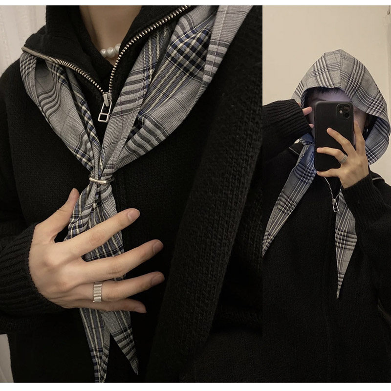 Men'S Fashion With Hat - ผ้าพันคอคลุมศีรษะแบบมีฮู้ดผ้าฝ้ายแท้ รุ่นโดปามีน ซีรีส์ ผ้าโพกหัวแบบญี่ปุ่น ปลอกคอปลอม หมวกสำหรับผู้ชายและผู้หญิง