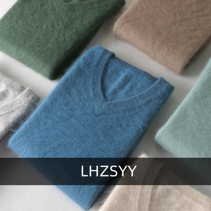 Knitted Cardigan Men - LHZSYY ผู้ชาย 100% Mink Cashmere ขนาดใหญ่เสื้อกันหนาวฤดูใบไม้ร่วงฤดูหนาว