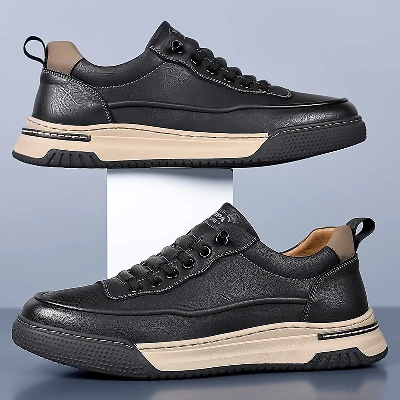 Mens Fashion Zapatos - แฟชั่นหนังวัวผู้ชายรองเท้า Designer Soft-soled Casual Platform รองเท้าผ้าใบผู้ชายฤดูใบไม้ผลิฤดูใบไม้ร่วงกีฬา