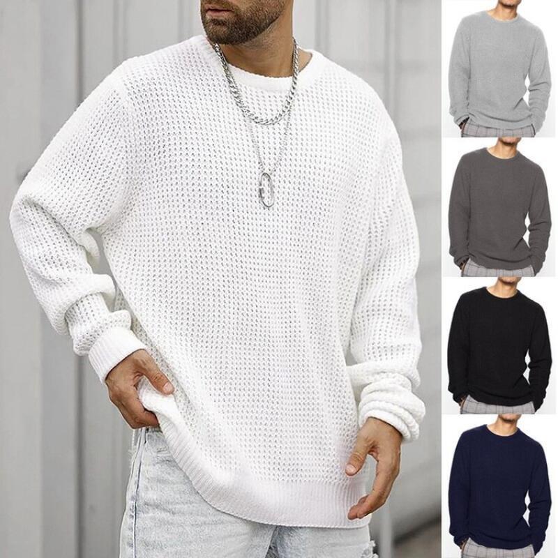 Knitted Cardigan Men - เสื้อสเวตเตอร์ถักสำหรับผู้ชาย ปี 2026 เสื้อกันหนาวลำลองสำหรับฤดูใบไม้ผลิและฤดูใบไม้ร่วง เสื้อไหมพรมคอวีสีพื้นสำหรับผู้ชาย เสื้อผ้าถักสำหรับผู้ชาย