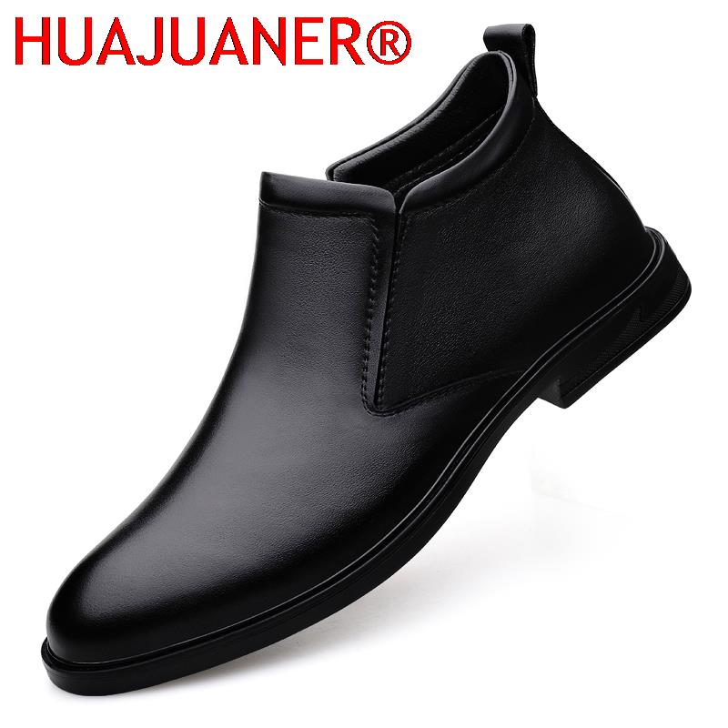 Chelsea Boots Men - รองเท้าเชลซีสีดําผู้ชายสั้นรองเท้าหนังแท้ฤดูใบไม้ผลิฤดูใบไม้ร่วงชุดลําลองรองเท้าแบรนด์หรูผู้ชายรองเท้าบู๊ตหิมะ