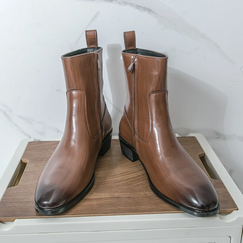 รองเท้าบูทหุ้มข้อคลาสสิก สวมใส - Mens Fashion Zapatos บทวิจารณ์และราคา