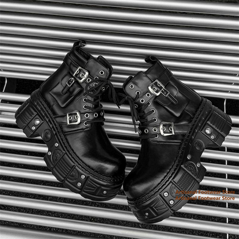 รองเท้าบูทข้อเท้าสีดำตกแต่งกระ - Chelsea Boots Men บทวิจารณ์และราคา