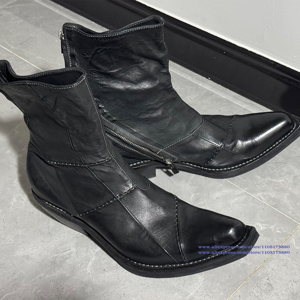รองเท้าบูทหนังสีดำสำหรับผู้ชาย - Chelsea Boots Men บทวิจารณ์และราคา