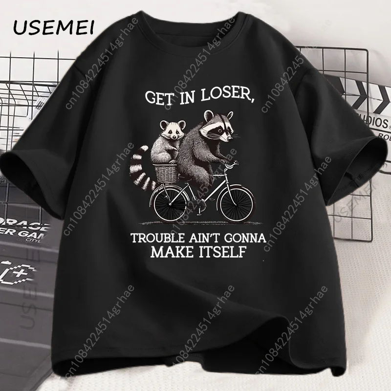เสื้อยืด Get in Loser ลายแรคคู - Graphic Tee Oversized บทวิจารณ์และราคา