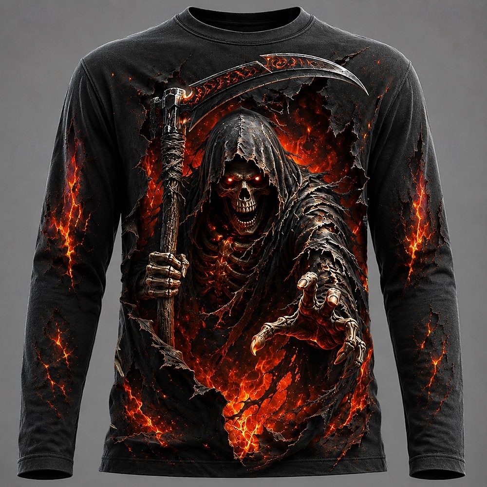 เสื้อยืดแขนยาวพิมพ์ลายกราฟิก 3 - Men Fashion Upper บทวิจารณ์และราคา