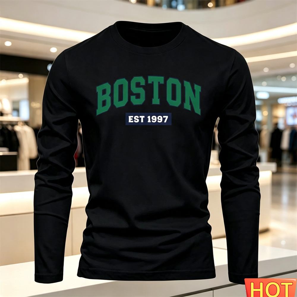 เสื้อยืดแขนยาวผู้ชายลายตัวอักษ - Men Fashion Upper บทวิจารณ์และราคา