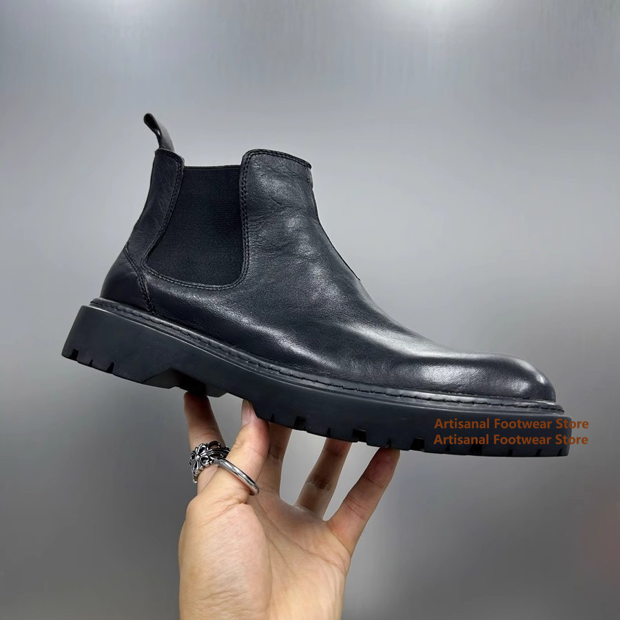 รองเท้าบูทเชลซีพื้นหนา หนังสีด - Chelsea Boots Men บทวิจารณ์และราคา