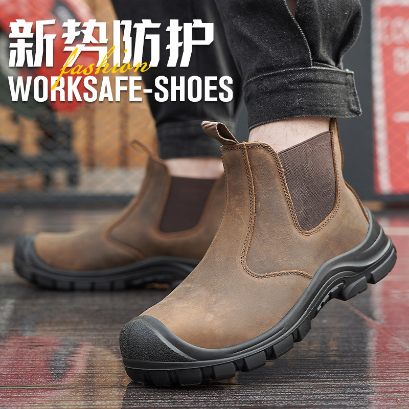 ผู้ชายขนาดใหญ่แฟชั่น Steel Toe - Chelsea Boots Men บทวิจารณ์และราคา