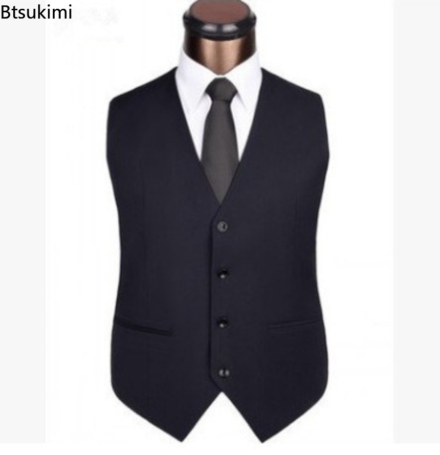 S-6XL Plus ขนาดชายเกาหลี Slim  - Formal Waistcoat Vest บทวิจารณ์และราคา