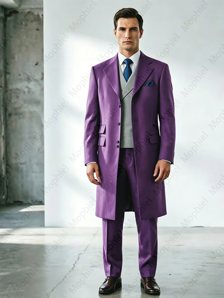 ชุดสูทผู้ชายคุณภาพสูงทรงยาว แบ - Formal Waistcoat Vest บทวิจารณ์และราคา