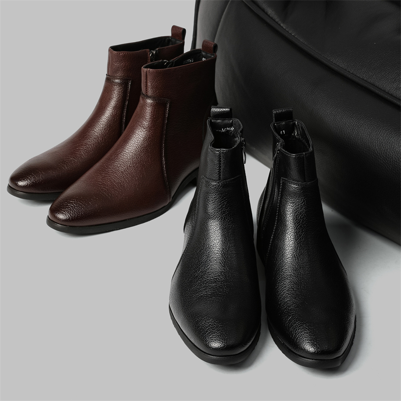 รองเท้าบูทข้อสั้นหนังนุ่มสำหรั - Chelsea Boots Men บทวิจารณ์และราคา