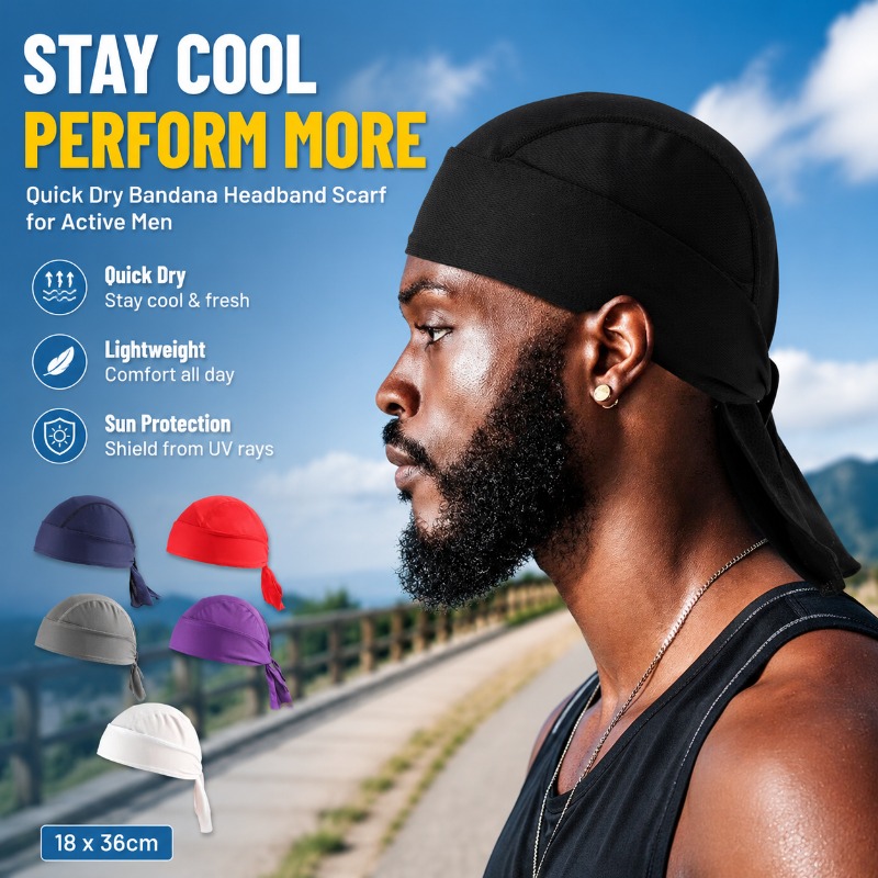 ผ้าพันคอโพลีเอสเตอร์แห้งเร็วสำ - Men'S Fashion With Hat บทวิจารณ์และราคา