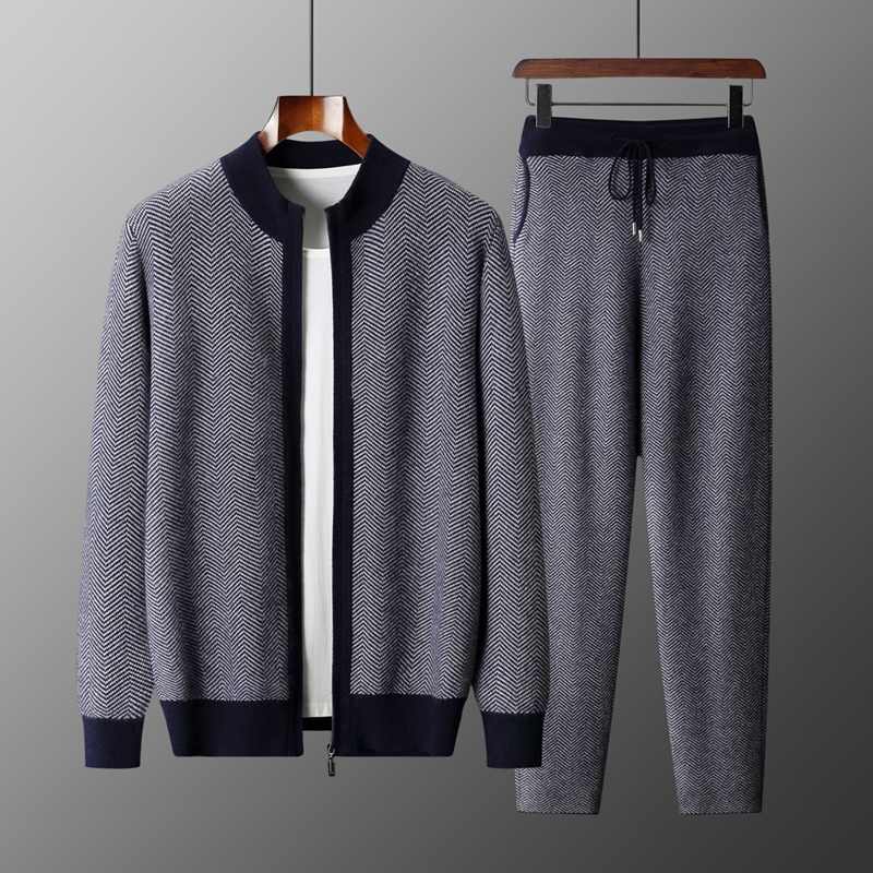ชุดแจ็คการ์ดขนแกะเมอริโน 100%  - Knitted Cardigan Men บทวิจารณ์และราคา