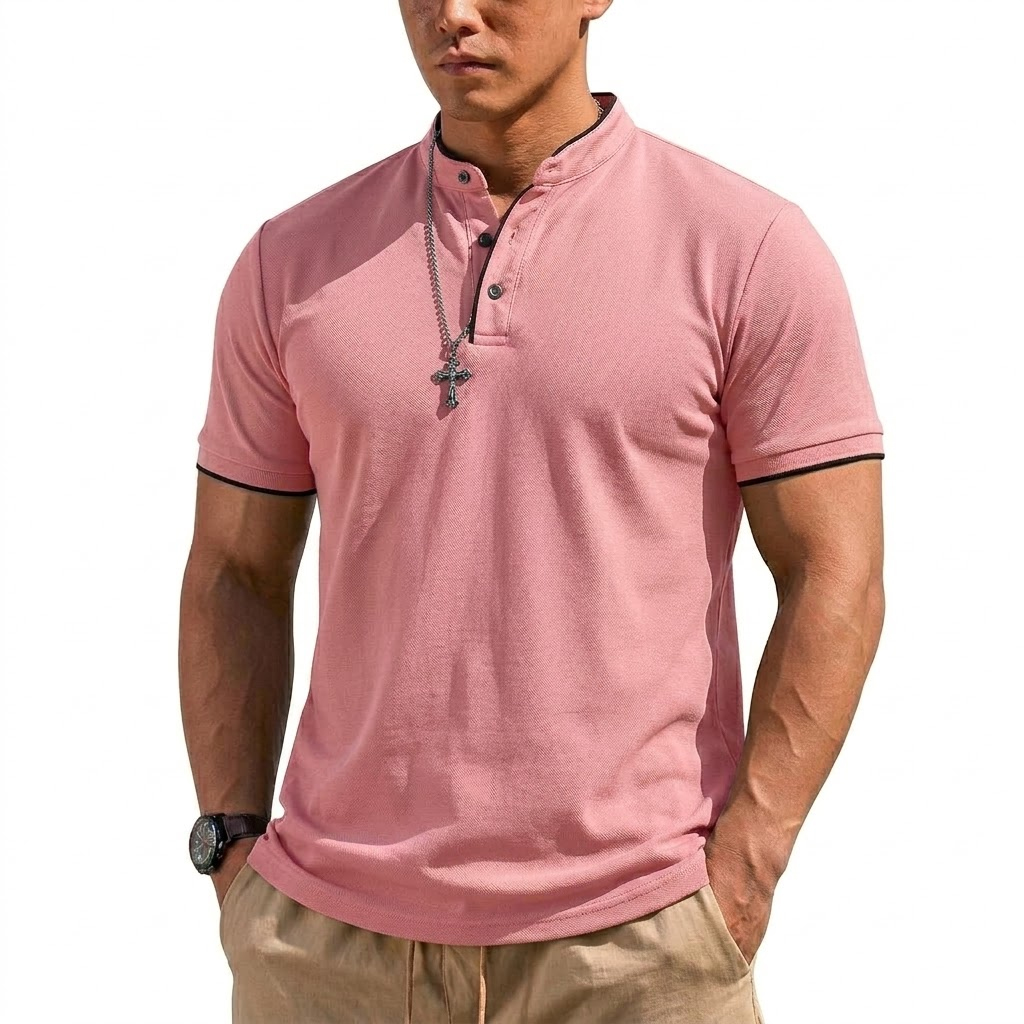 เสื้อเชิ้ตแขนสั้นทรงเฮนลีย์สำห - Men Fashion Upper บทวิจารณ์และราคา