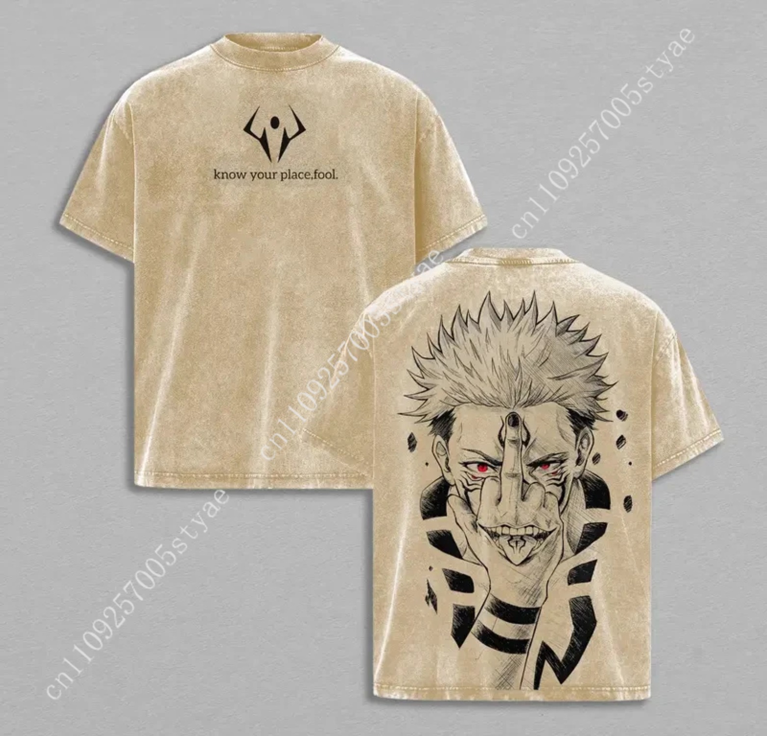 เสื้อยืดลายอนิเมะ ริโยเม็น ซุค - Graphic Tee Oversized บทวิจารณ์และราคา