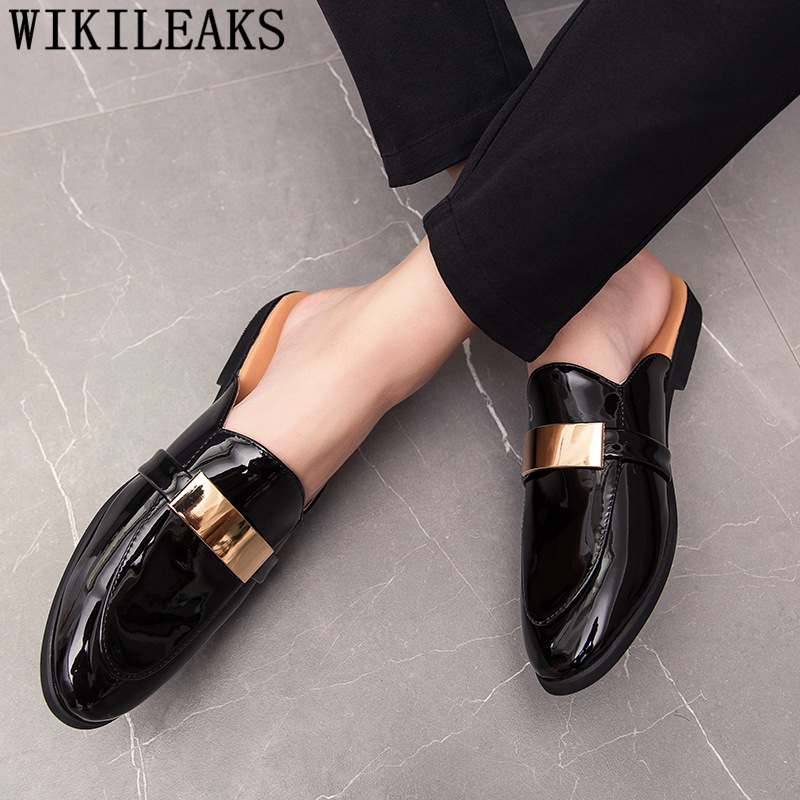สีดำครึ่งรองเท้าสำหรับชายสิทธิ - Mens Fashion Zapatos บทวิจารณ์และราคา