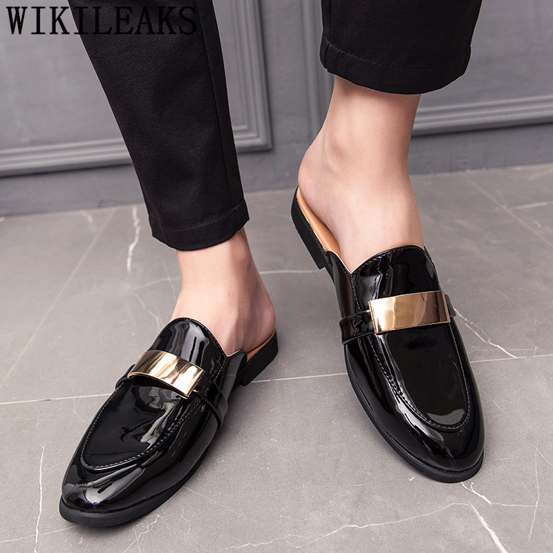 สีดำครึ่งรองเท้าสำหรับชายสิทธิ - Mens Fashion Zapatos บทวิจารณ์และราคา