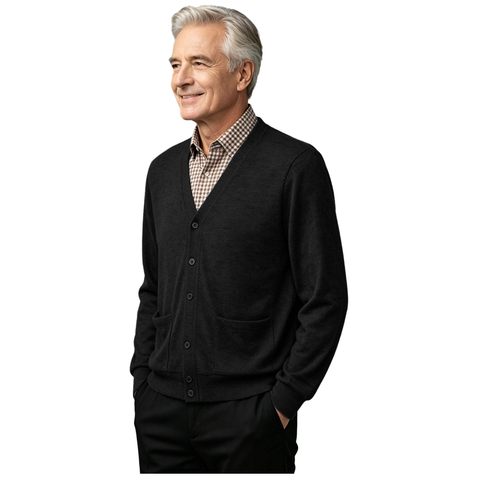 เสื้อคาร์ดิแกนสำหรับผู้สูงอายุ - Knitted Cardigan Men บทวิจารณ์และราคา