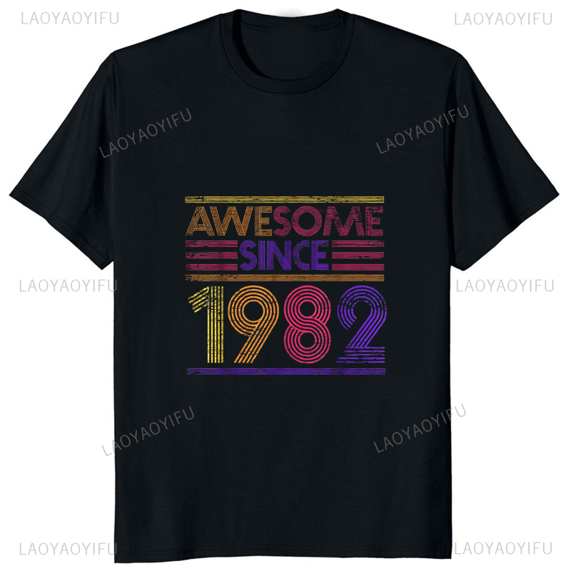 เสื้อยืดพิมพ์ลายวินเทจ1982รุ่น - Mens Fashion In The 80S บทวิจารณ์และราคา